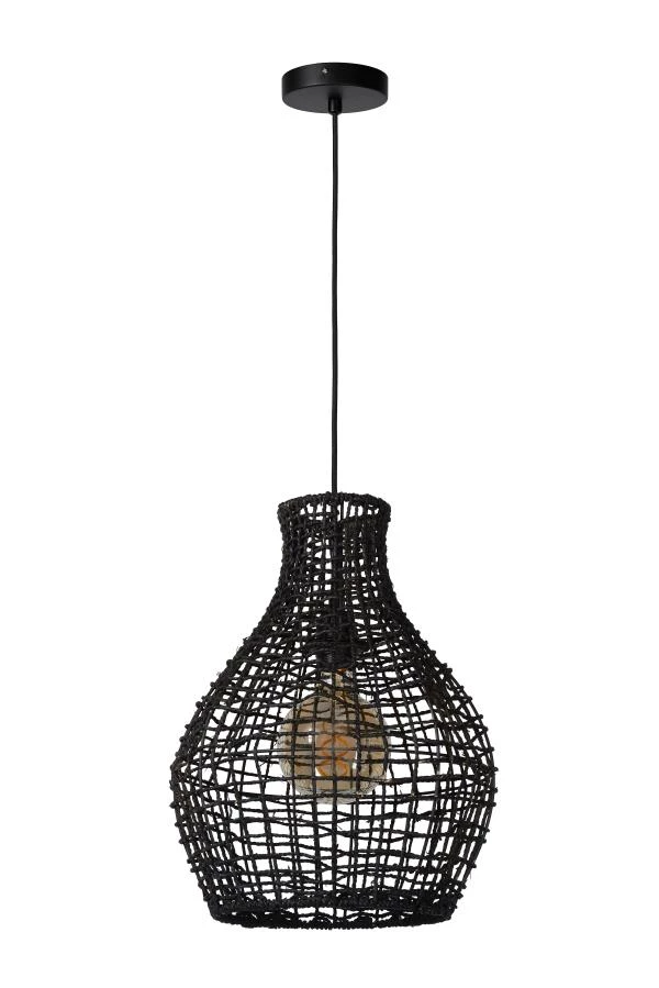 Lucide ALBAN - Pendant light - Ø 35 cm - 1xE27 - Black - off